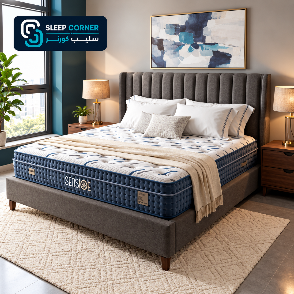 SENSICE mattress in an elegant bedroom مرتبة سينس ايس - الصورة 1
